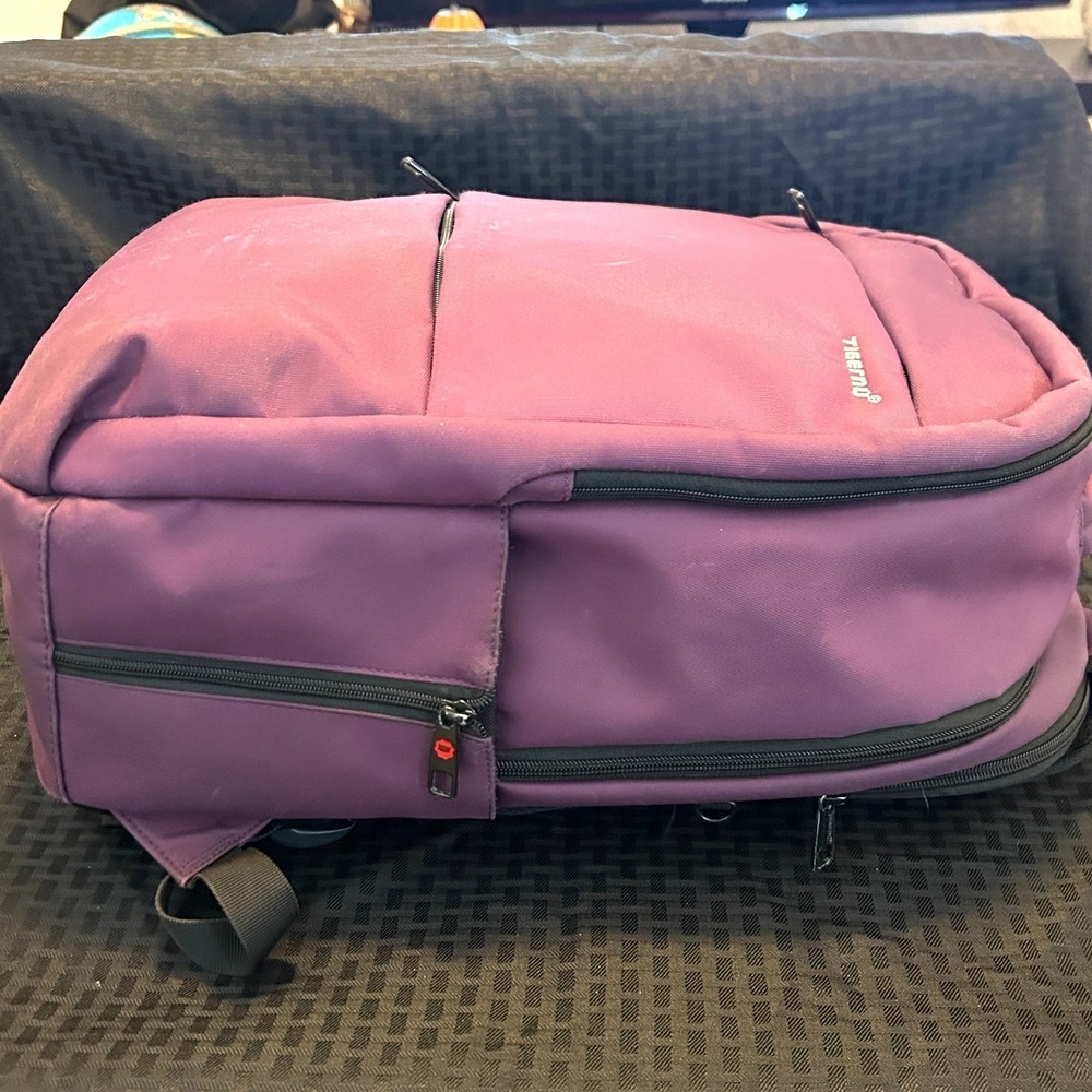 Tigernu Backpack Purple Waterproof Business Laptop Back to School Travel Bag - Picture 5 of 12